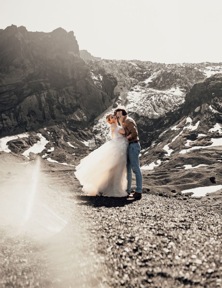 Hochzeitsshooting mit Sonne und Schnee im Hochzeitsfotografie Bootcamp Island