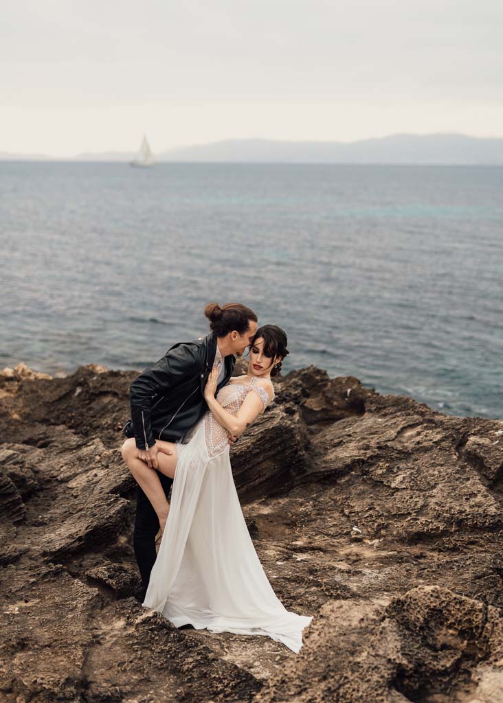Hochzeitsshooting am Meer im Hochzeitsfotografie Bootcamp Mallorca