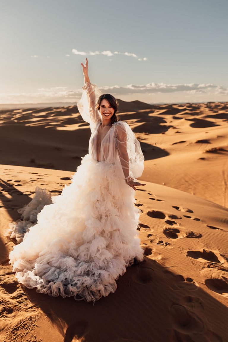 Brautshooting in der Wüste im Hochzeitsfotografie Bootcamp Marokko