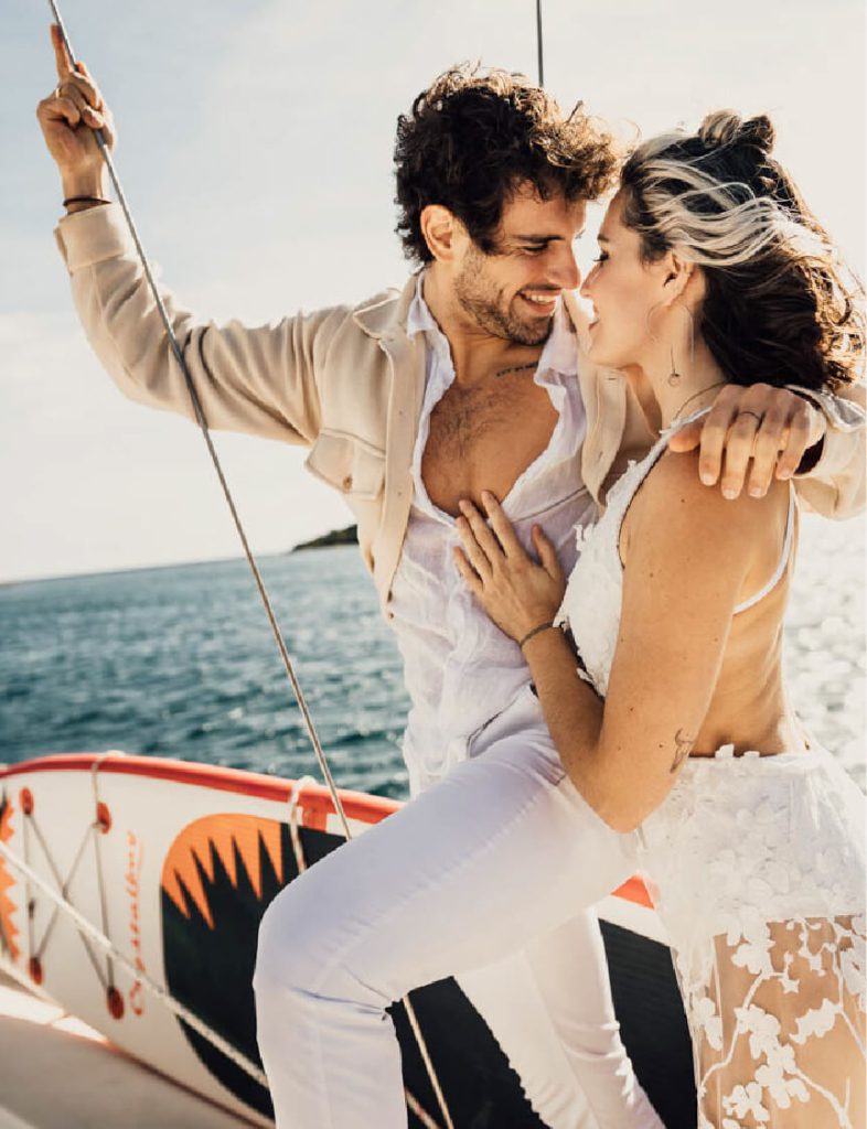 Brautpaarshooting auf Katamaran
