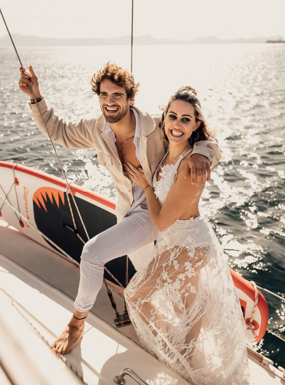 Hochzeitsshooting auf Katamaran
